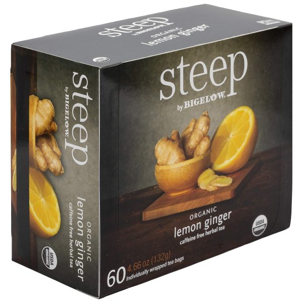 Steep By Bigelow Organic Lemon Ginger Herbal Tea Bags